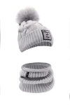 Winter hat  set Emilly grey 