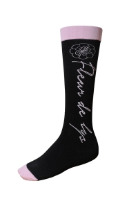Skarpety jeździeckie damskie czarno-różowe Royal Socks