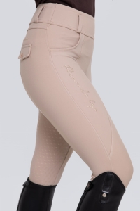 Legginsy jeździeckie beżowe second skin Cedar