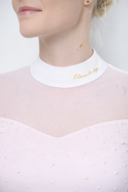 Koszula konkursowa jeździecka różowa Bergamot