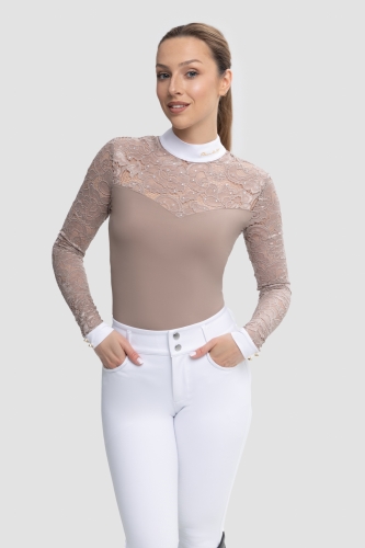 Cristall - camiseta de competición de equitación beige