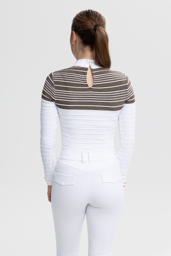 Camiseta de competición de equitación marrón Scilla