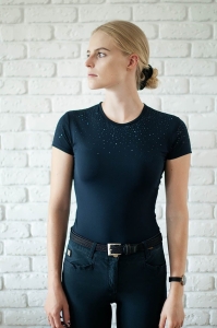 Rose short granatowa koszulka treningowa damska