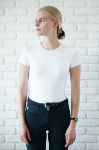 Rose short biała koszulka treningowa damska
