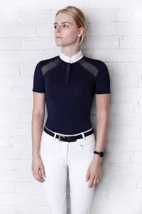 Koszula konkursowa jeździecka granatowa Poppy short