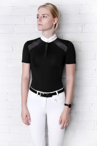 Koszula konkursowa jeździecka czarna Poppy short