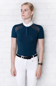 Koszula konkursowa jeździecka zielona Poppy short